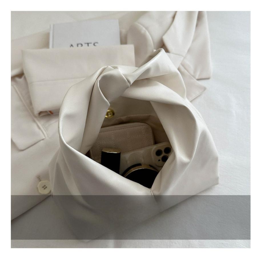 Minimalist Faux Leather Crescent Bag for Women Fashionable Handheld Shoulder Purse Trendy Daily Clutch CLE