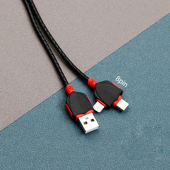 Data Cable 3-in-1 2.1A 8Pin Type-C Fast Charge Micro USB Phone Charging Cord