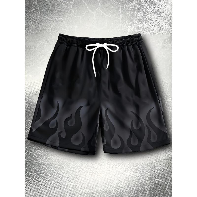 

Men s board shorts with flame pattern 3D print S