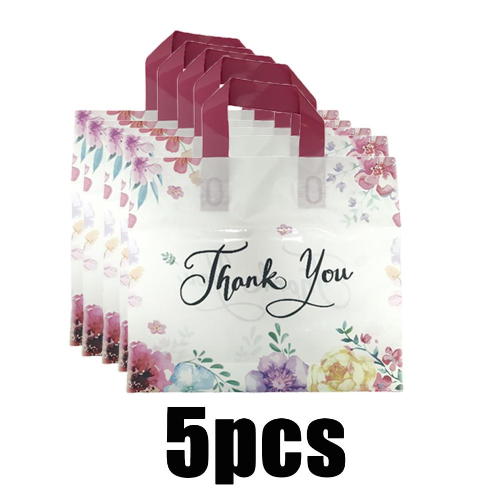 

5-15pcs Thank You Gift Bag Reusable Plastic Tote Bags Wedding Birthday Party Gift Packaging Thanksgiving Christmas Shopping Bags others&others