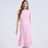 Korte mouw Plus size kant vintage bloemen nieuw in jurken voor vrouwen casual lange zomerjurk
