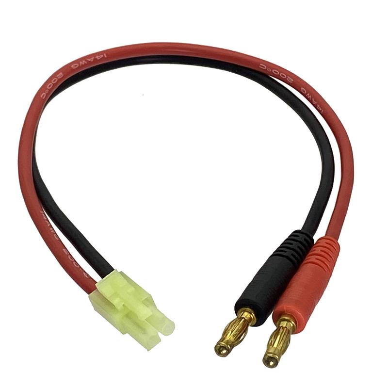 Charge Cable Mini Tamiya Male 4mm Banana Plug 14AWG Wire 30CM For Lipo Battery Drone aircraft model
