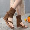 Women Western Cowboy Boots Fashion Clip Toe Back Zipper Mid Calf Booties Internal Elevation Shoes