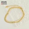 18K Gold Plated Titanium Steel Anklet - European & American Fashion Blade Chain for Women