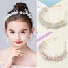 Sweet Style Flower Garland Headband Simple Design Bride Wedding Crown Beaded Headpiece  Children