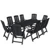 Ensemble à manger d'extérieur 11 pcs Plastique