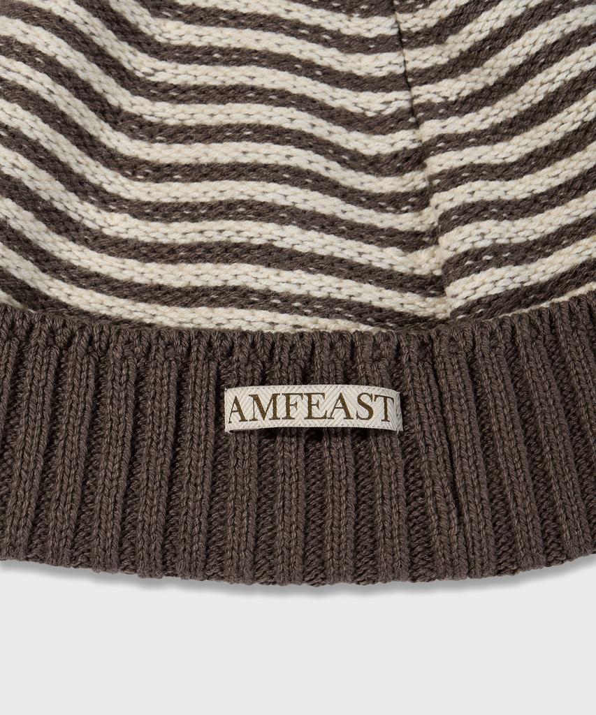AMFEAST Traveler Stripe Beanie Brown And Cream