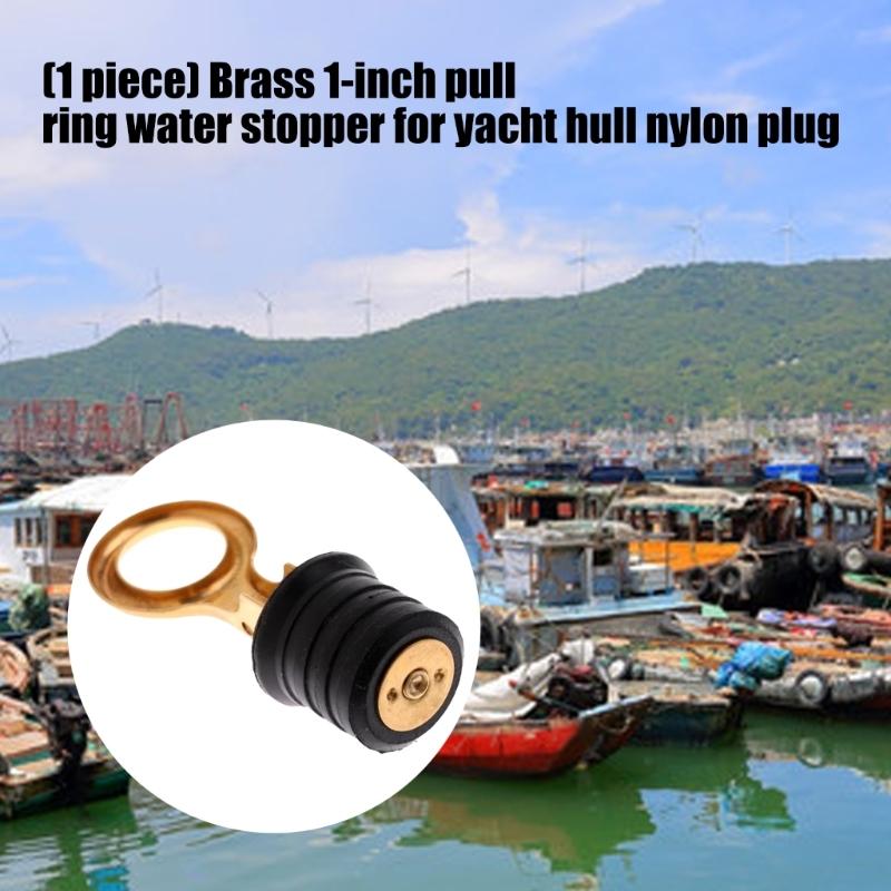 Premium Brass 1in Marine Drain Plug for Yachts Boats and Kayaks Featuring Rotating Lock Operation & Corrosion Resistant