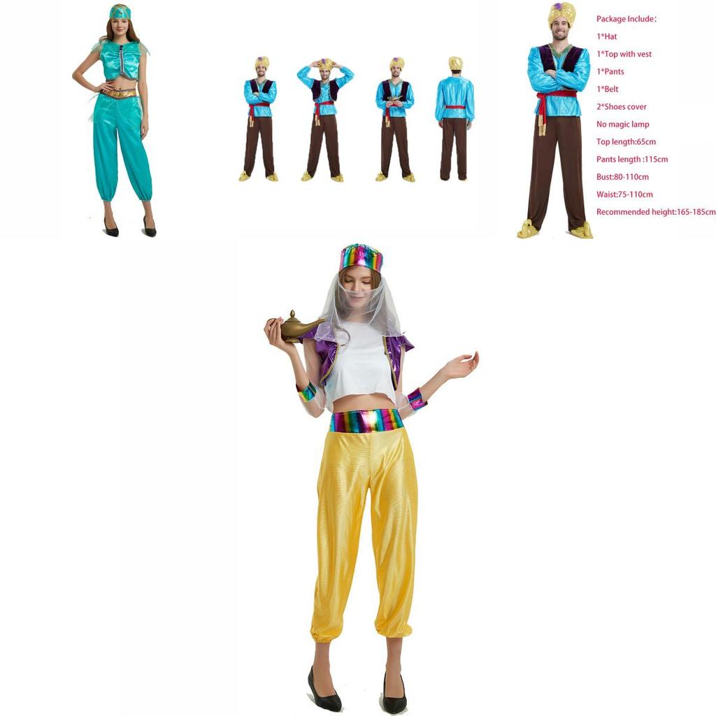 Vibrant Adult Aladdin Magic Lamp Princess Jasmine Halloween Costume For Parties