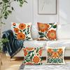 4 st Retro Abstrakta Blommor Kuddfodral Ensidigt Tryckta 45CM Kuddöverdrag Soffkudde Hemrumsinredning