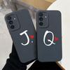 For Samsung M36 M35 M55 M16 M15 F36 F16 F15 S26 Plus Ultra S25 FE Phone Case Red Heart Letter Pattern Matte Silicone Soft Back Cover For Samsung Shell