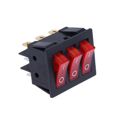 1 Stk. Wippschalter Kcd3 Rotes Licht 3-Wege Schwarzer Schalter 9 Pin 2 Positionen Ein-Aus/Ein-Ein