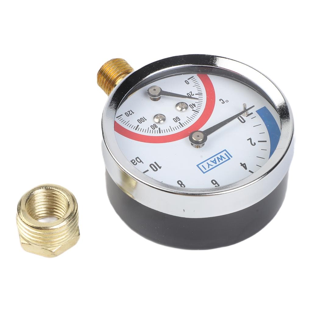 Pressure Gauge Temperature Gauge 0-120°C Temperature Range Easy Monitoring