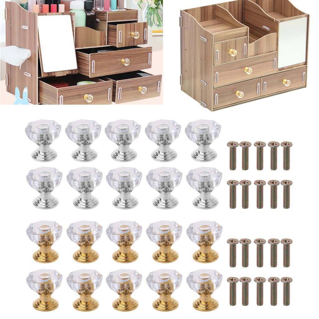 10xCreative Wardrobe Small Handle Acrylic Cupboard Pulls Kitchen Cabinets Drawer Handle Furniture Decor Hardware Durable