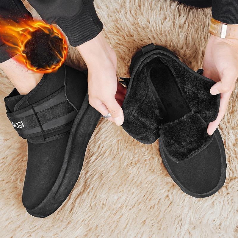 

Осенне-зимние новые большие размеры, теплые зимние ботинки, утепленные, с начесом, модные, универсальные, хлопковые ботинки 44 чёрный