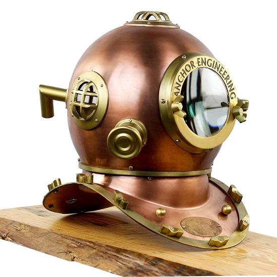 

Подводное плавание Морской шлем 30,48 см Морской корабль Декоративный шлем Ретро Медная отделка Шлем дайвера Реплика