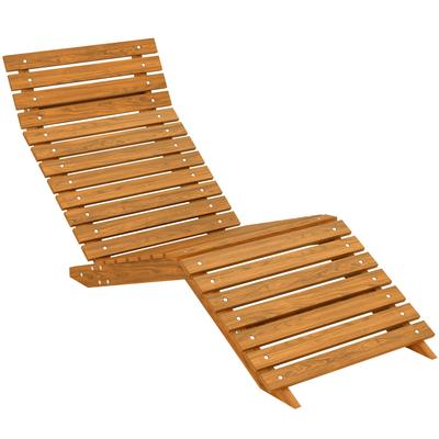 Garden Lounger, Sun Lounger, Solid Wood, Brown, 66 X 170 X 77 Cm