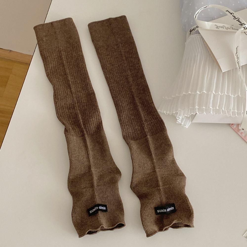 

Тонкие гетры Хлопковые женские длинные носки Модные гольфы JK кофейный