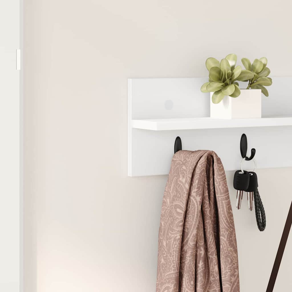 Wall Mounted Nightstand White 80 X 10.5 X 18 Cm Particleboard