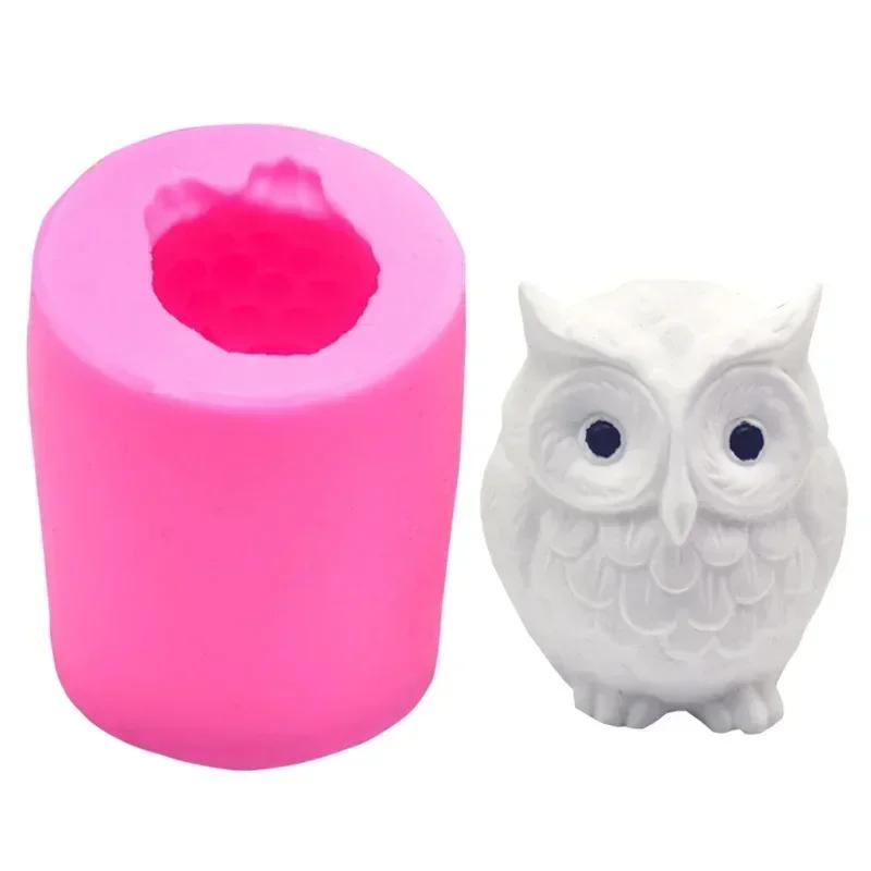 1pc 3D Candle Silicone Mold Owl Mold, Used for Making Candle,Cake Chocolate, Hard Candy In Kitchen Accessories,Candle Making