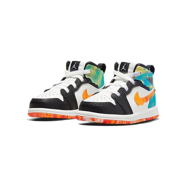 Air Jordan 1 Mid SE TD Drip Baby Sneakers Black Team-Orange Kumquat DJ6564-038