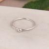 Modern Minimal Silver Ball Ring, Thin Sterling Silver Band, Elegant Stackable Ring for Women.