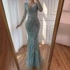 Pink high-end light luxury niche beads celebrity elegant temperament annual meeting host evening dress LA11191