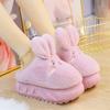 Fashion White Rabbit Hare Slippers Women's Cute Animal Platform Home Mules Shoes Girls Bedroom Plush Slides Slipper Ears Indoor Shoes