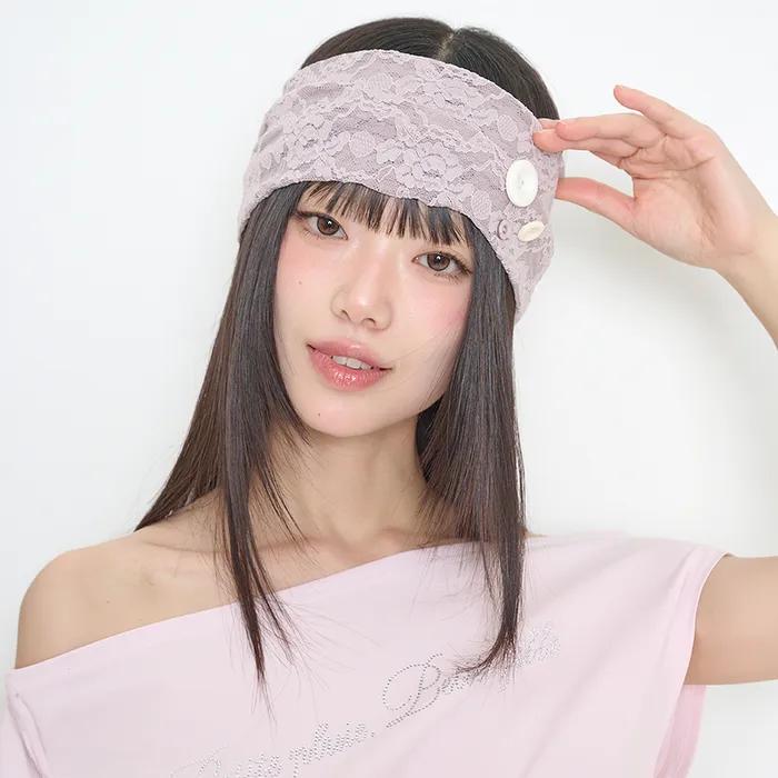 Pink Two-way Lace Hairband