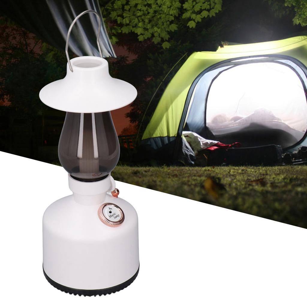 Hanging Hand Lantern Music with 1200MAH Battery Retro Camping Lights for Garden Outdoor