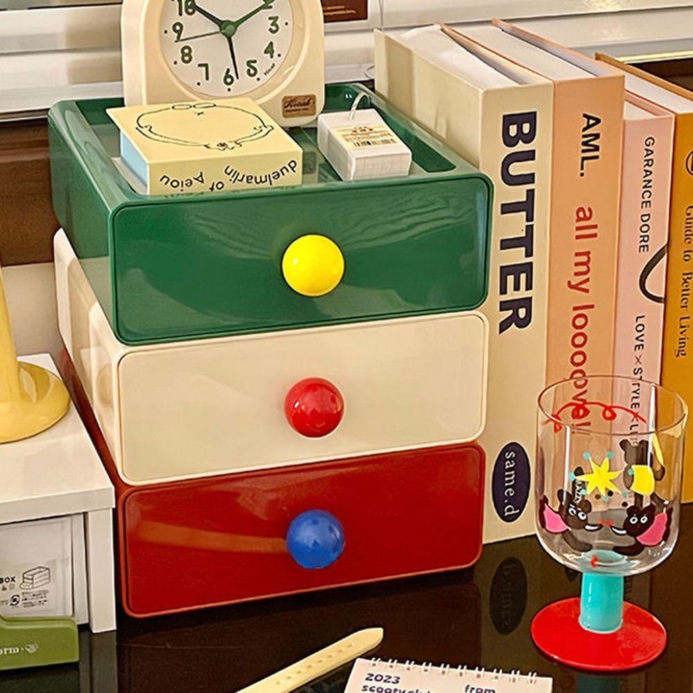 Large Capacity Desk Organizer Box Stackable Desktop Storage Boxes Drawer  Home Office