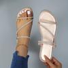 Mode Sommer Damen Sandalen Flats Glänzende Strass Hausschuhe Modische Damen Strand Hausschuhe Slip-on Casual Schuhe Slides