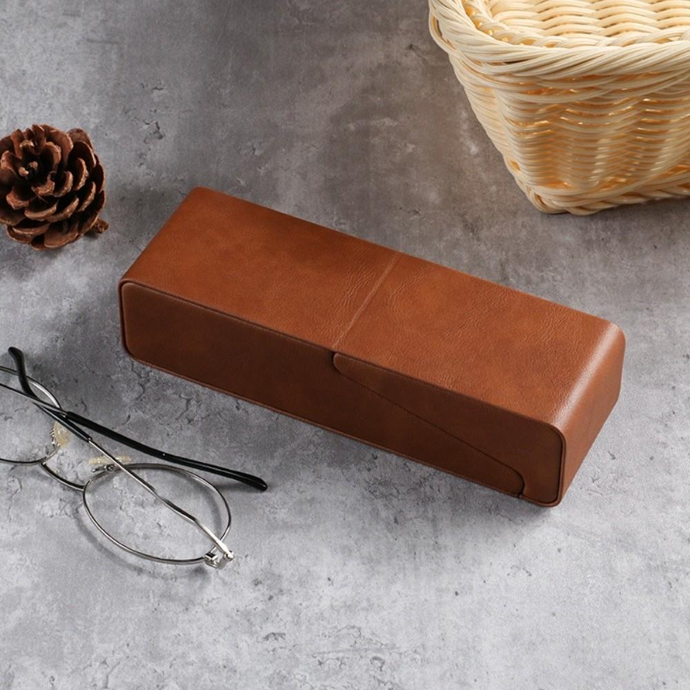 

Square Shape Eyewear Storage Box Foldable Sun Glasses Holder Glasses Storage Case Myopia Glasses коричневый