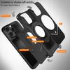 For iPhone 16 Pro Max Case PC + Metal Boardless Phone Back Cover with Kickstand