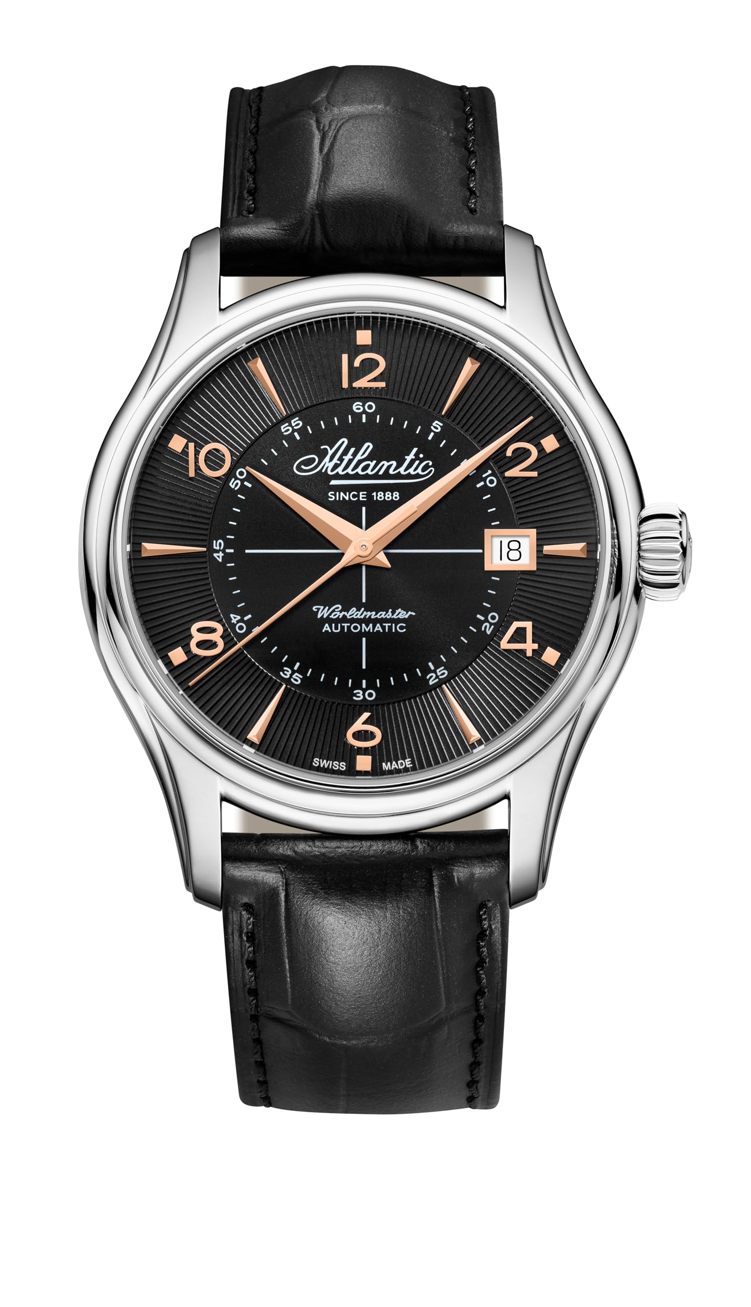 

Atlantic Automatic Black Watch, 55750.41.65R, Men s,