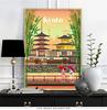 World City Travel Poster, Japan Tokyo Osaka Poster, Spain Madrid Watercolor Print, Florence Milan Santiago Chicago Wall Decor No Frame