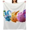 Sunny Bunnies - All Hold Paws! Throw Blanket Retros wednesday Vintage Soft Big Blankets
