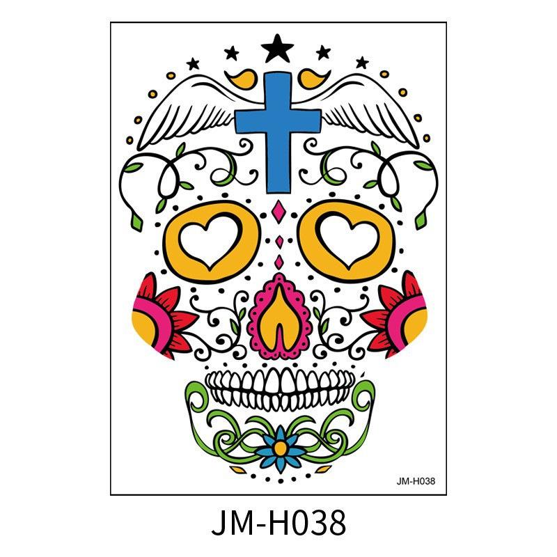 Cross Border Halloween Scene Tattoo Stickers Waterproof Sweat Day Of Dead Makeup Ball Funny Facial
