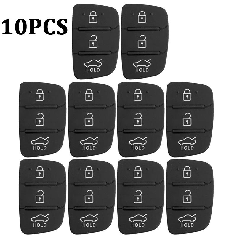 

5/10PCS Replacement 3 Buttons Remote Key Fob Case Rubber Pad For Hyundai I10 I20 I30 IX35 Kia K2 K5 Rio Sportage Flip Key Parts