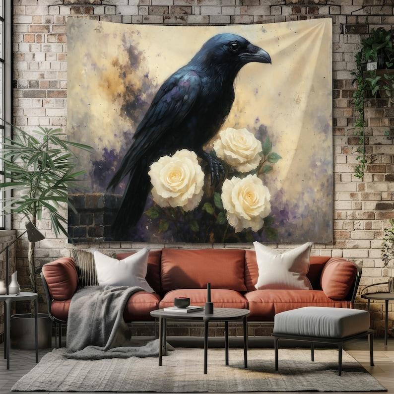Black Crow Gothic Birds tapestry 75x100 чёрный