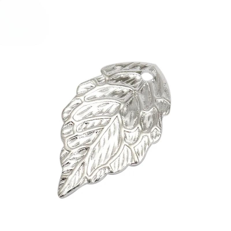 100pcs 10*18MM Gold Color Leaf Charms DIY Jewelry Vintage Bracelet Necklace Pendant Charms Wholesale Brass Material Findings