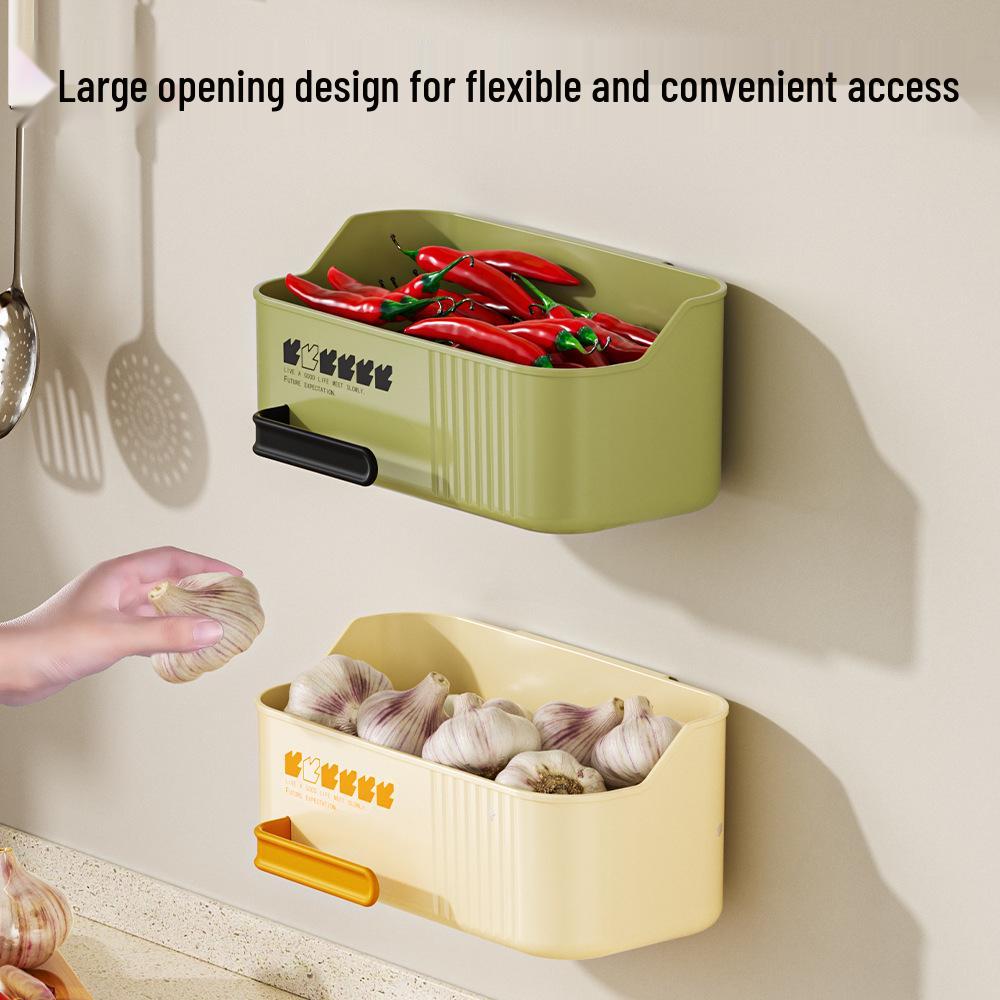 Wall-Mounted Kitchen Spice & Vegetable Storage Rack