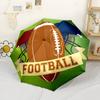 Football Helmets And Ball Automatic Umbrella Compact 8-Rib Design Foldable Design Perfect for Outdoor Adventures Fashion Lovers
