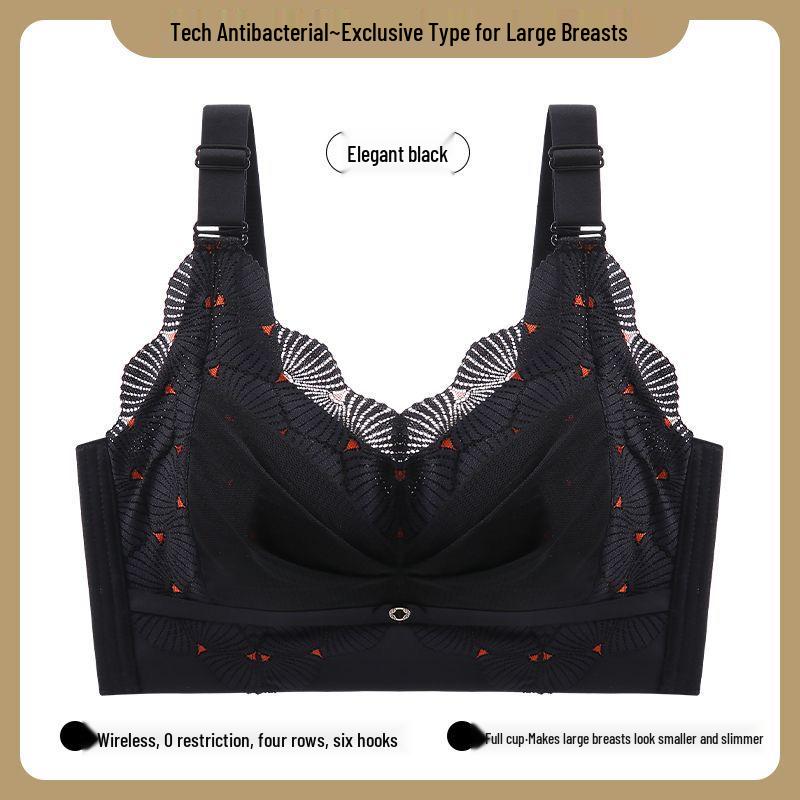 Plus Size Lace Support Seamless Slimming Wireless Bra 40BCD