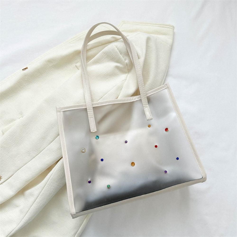 2pcs/set Beach Jelly Shoulder Bag Waterproof Shopping Bag Casual Transparent Totes Bag  Outdoor