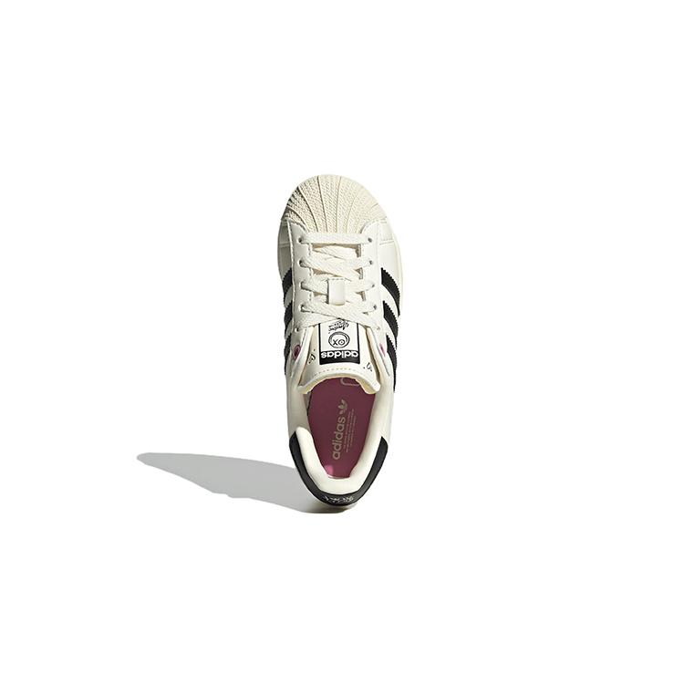 Adidas Originals SUPERSTAR C Comfortable Abrasion Resistant Low top Skateboard Shoes Beige Children Aged 3 7 Years Old GZ1754