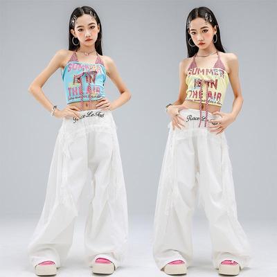 Costum Albastru de Dans Jazz pentru Fete - Ținută Trendy pentru Performanță Street Dance