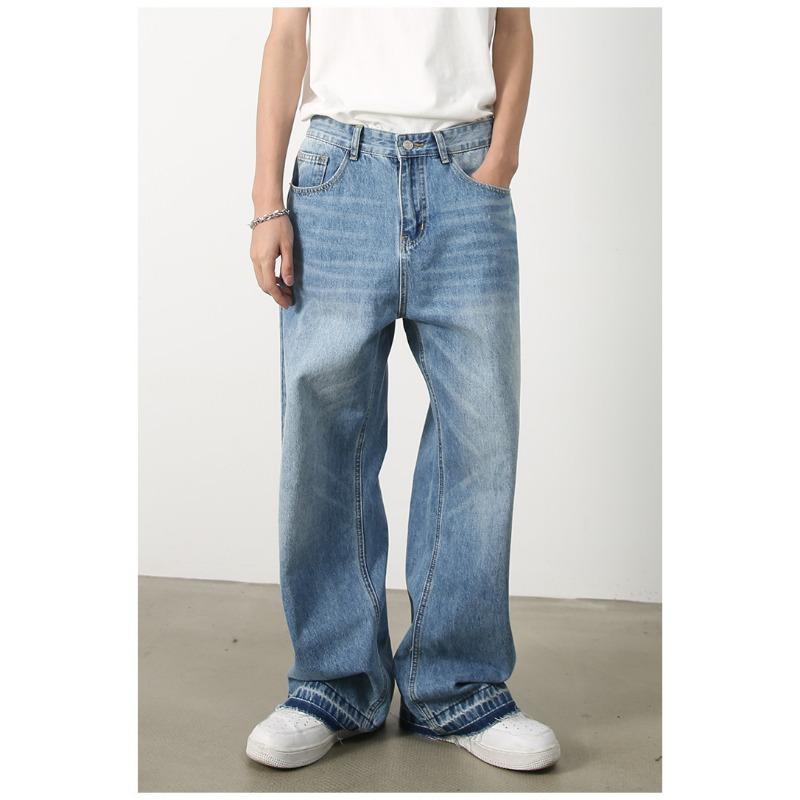 Lange Hosen Vintage Jeans Herren Gerade Locker Weites Bein Personalisiertes Beindesign Gerade Locker Jeans für Herren Modische und Bequeme Hosen