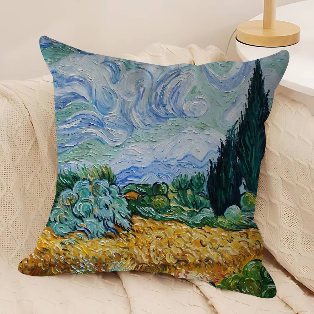 Van Gogh Famous Painting Pillowcase Toon Gift Cushion Cover Bedroom Home Sofa Chair Seat Decor Pillow Case