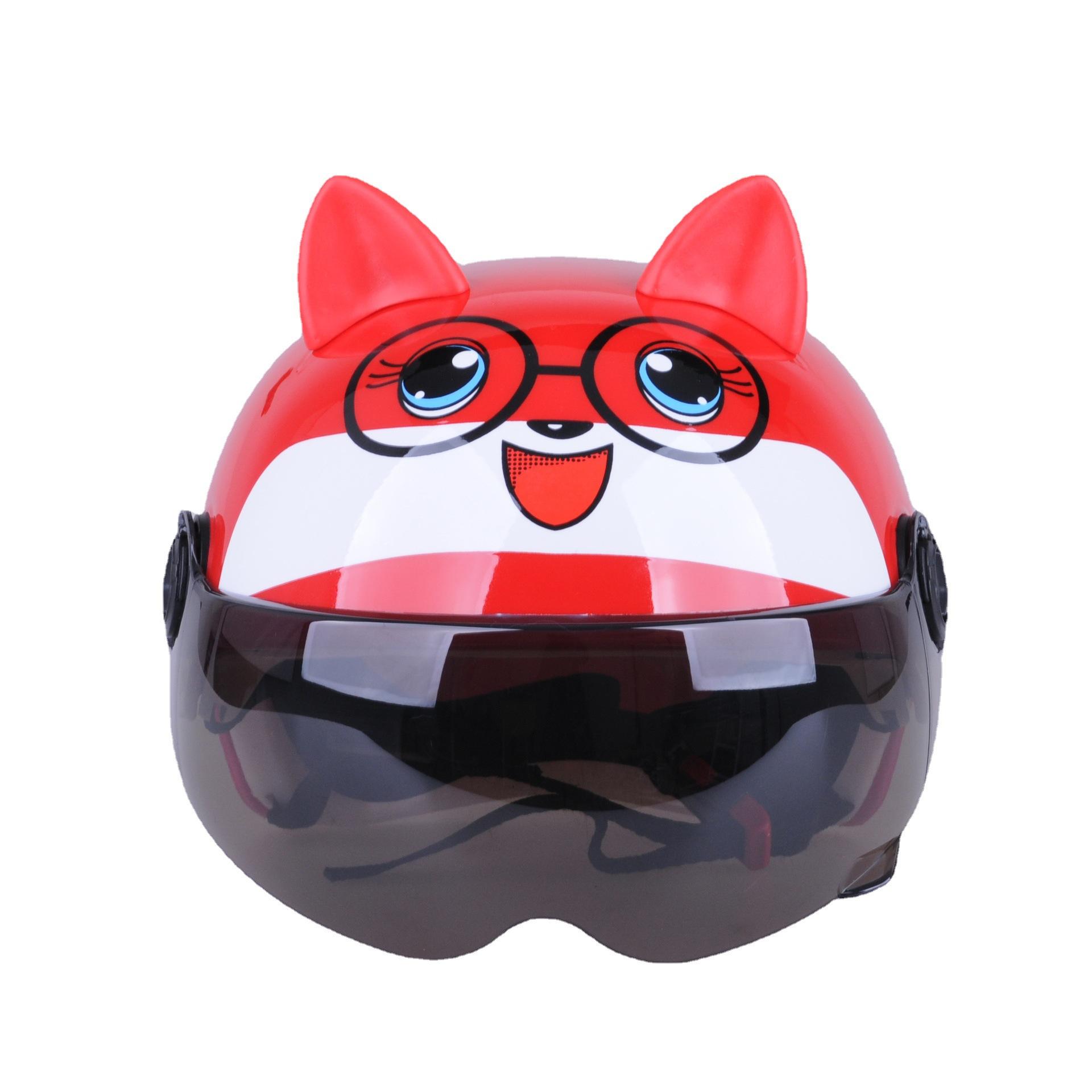 

Children s helmet electric battery car kids helmet boys girls children four seasons universal models червоний